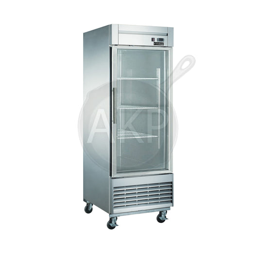 Dukersusa - D28R-GS1 Bottom Mount Glass Single Door Commercial Reach-in Refrigerator
