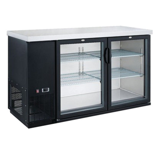 Dukers - DBB60-H2, Commercial 61" 2 Glass Door Back Bar and Beverage Refrigerator