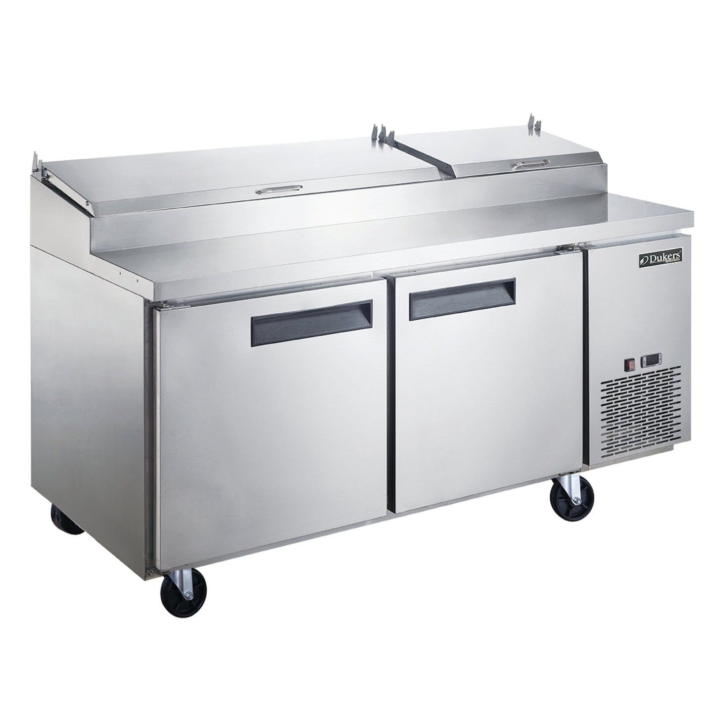 Dukers - DPP70-9-S2, Commercial 70" 2 Door Pizza Prep Table Refrigerator