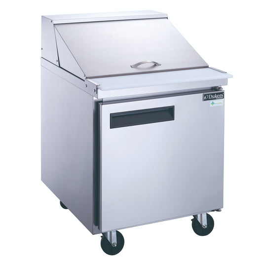 Dukers DSP29-8-S1, 29" 1 Door Commercial Food Prep Table Refrigerator in Stainless Steel