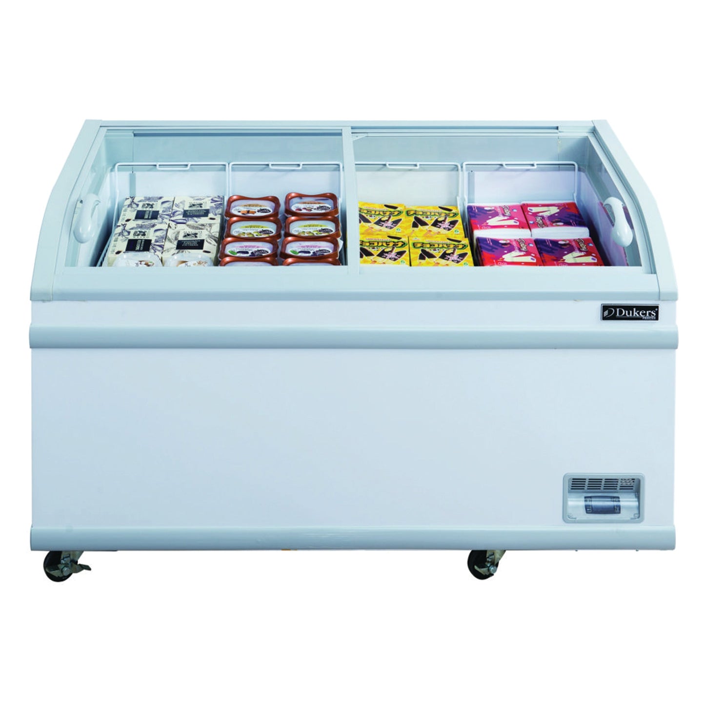 Dukers WD-500Y, 56" 2 Sliding Glass Door Chest Freezer in White