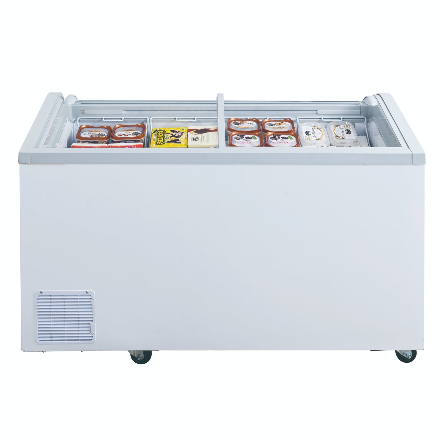 Dukers WD-700Y, 79" 2 Sliding Glass Door Chest Freezer in White