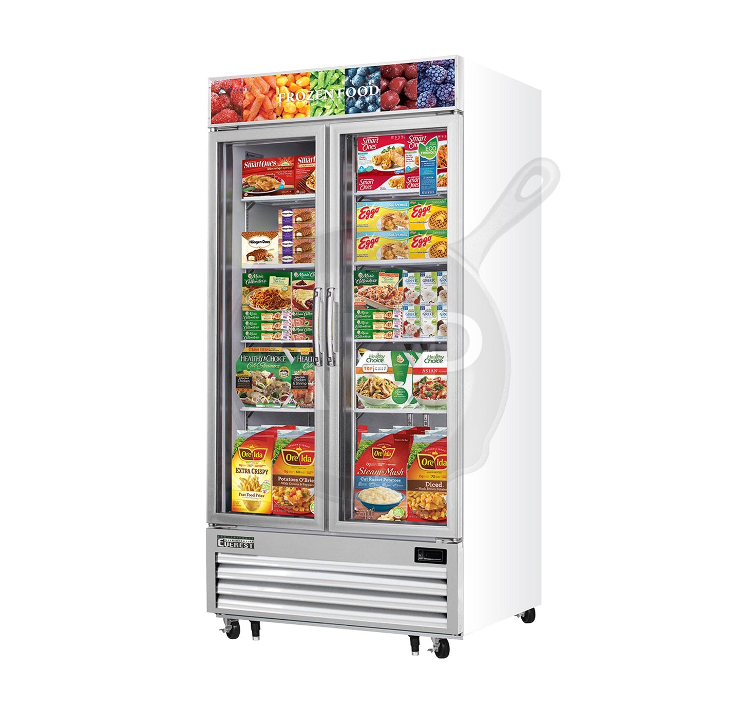 Everest - EMGF36, Commercial 41" 2 Glass Door Merchandiser Freezer 36 Cu.ft.