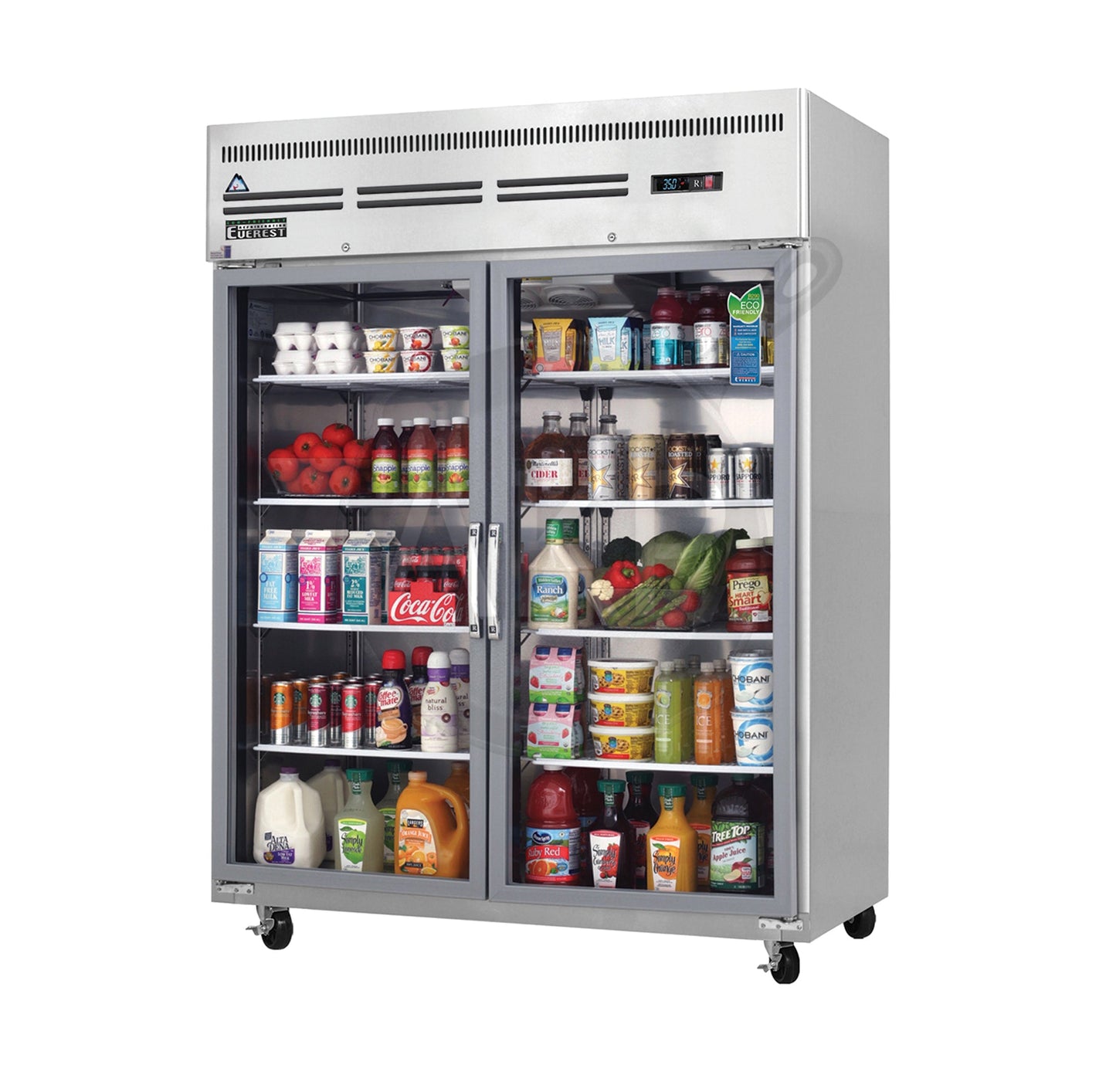 Everest - ESGWR2, Commercial 2 Glass Door Reach-In Refrigerator