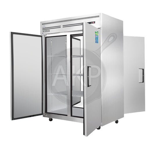 Everest - ESPT-2S-2S, Commercial 49" Four Solid Door Pass Thru Reach-In Refrigerator