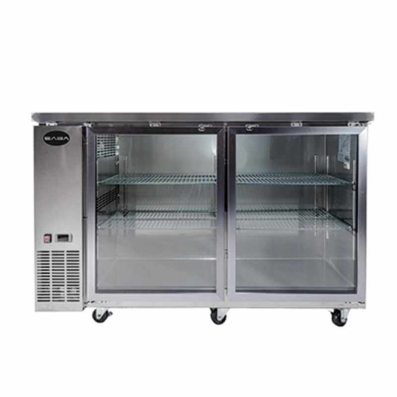 Saba - SBB-24-60GSS, Commercial 60" 2 Glass Door Back Bar Refrigerator