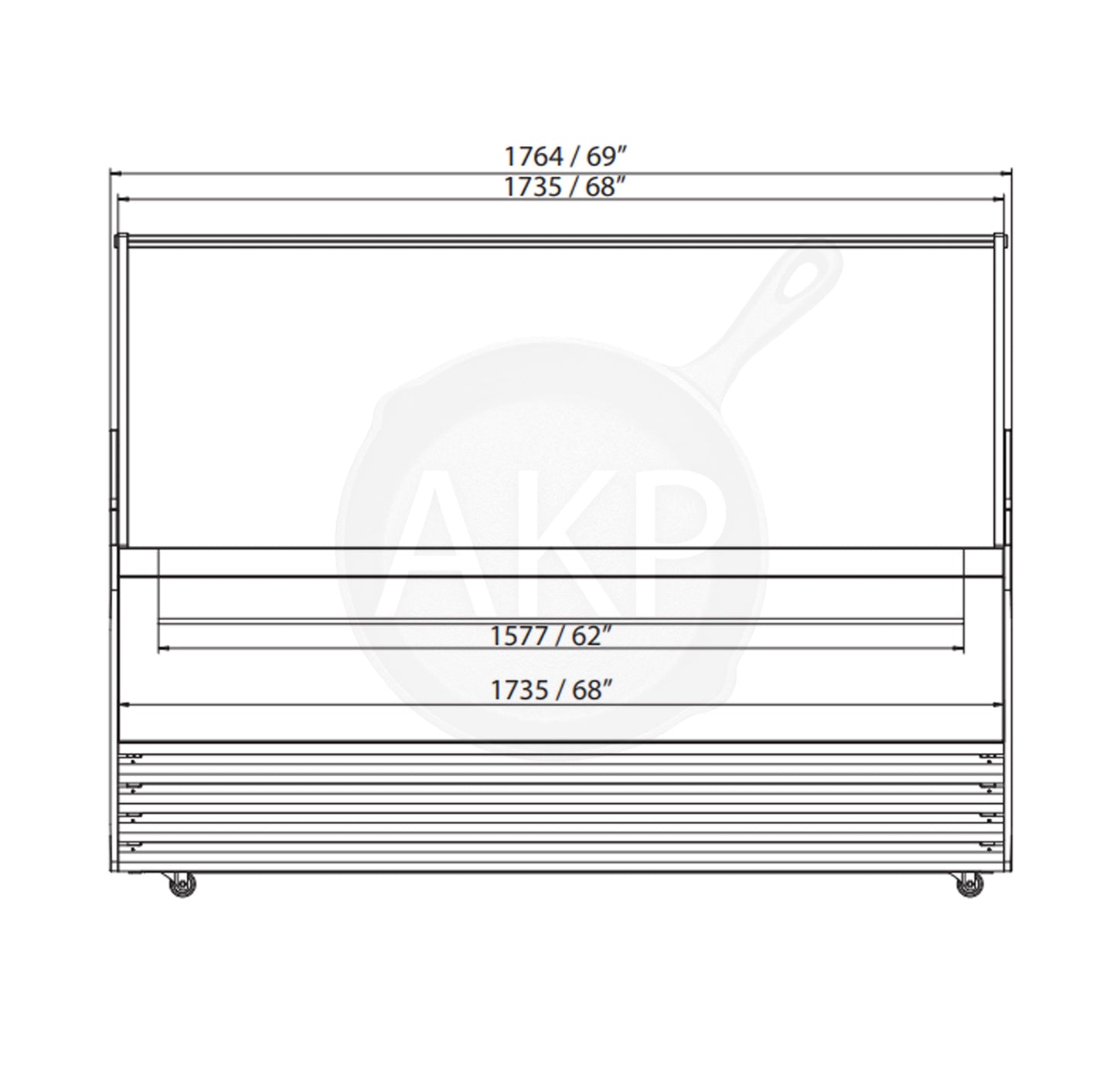 Omcan FR-CN-00013B, 69.5″ Gelato Display Showcase (Black Exterior) with 13 Pans