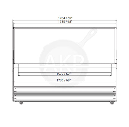 Omcan FR-CN-00013B, 69.5″ Gelato Display Showcase (Black Exterior) with 13 Pans