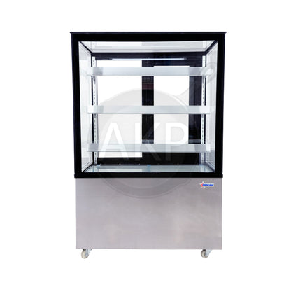 Omcan RS-CN-0271-S, 36" Square Glass Floor Refrigerated Display Case