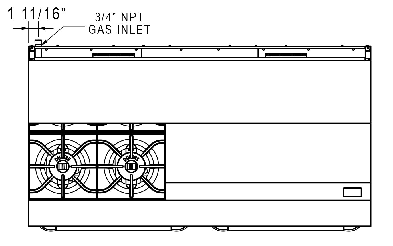 Dukers - DCR60-4B36GM, Commercial 60" Oven Range 4 Burner and 36" Griddle Natural Gas